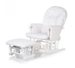 Childhome Gliding Chair Rond Beuk - Wit + Voetenbank