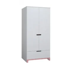 Mini 2-deurskast Wit/roze