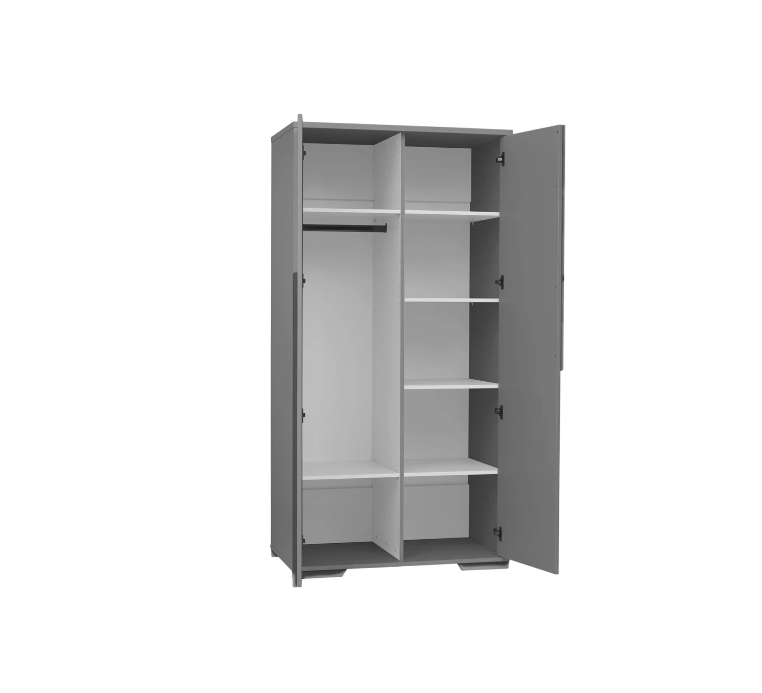 Snap 2-Deurskast - Dark Grey 3 Snap 2-Deurskast - Dark Grey - Afbeelding 3