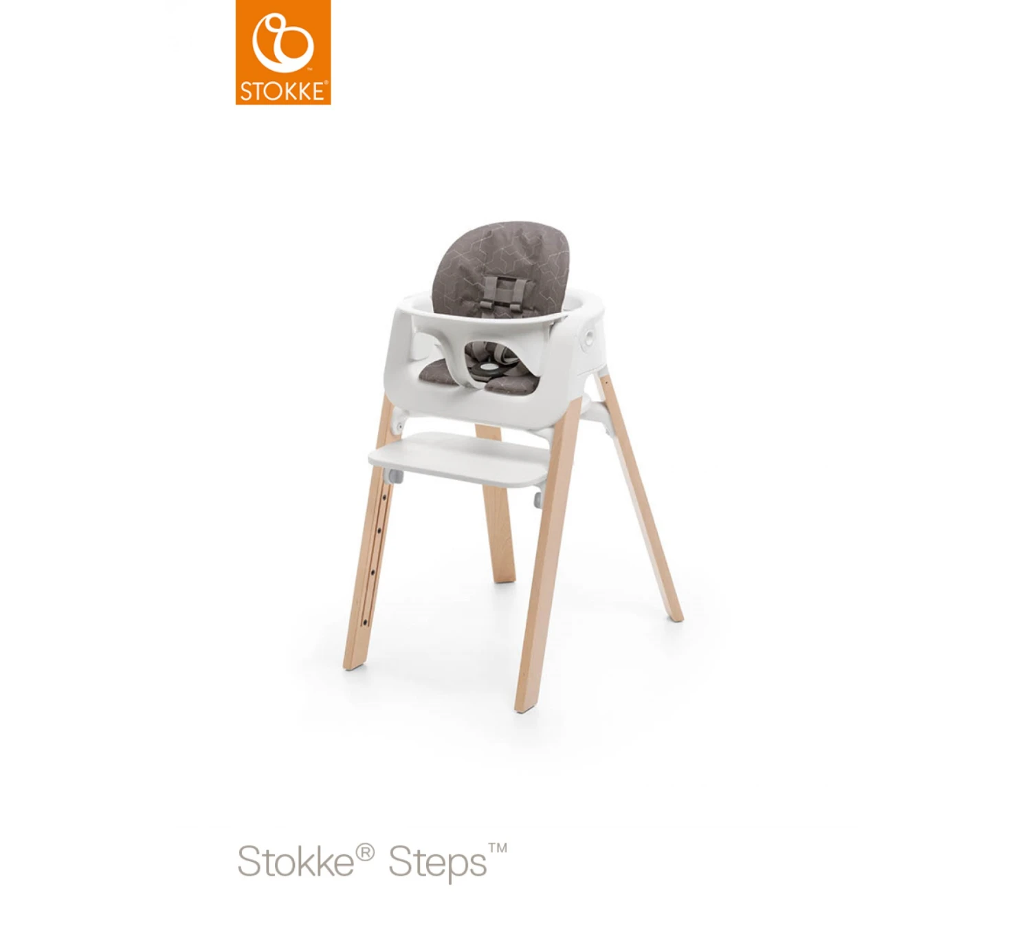 Stokke Steps™ Baby Kussen - Geometric Grey 2 Stokke Steps™ Baby Kussen - Geometric Grey - Afbeelding 2