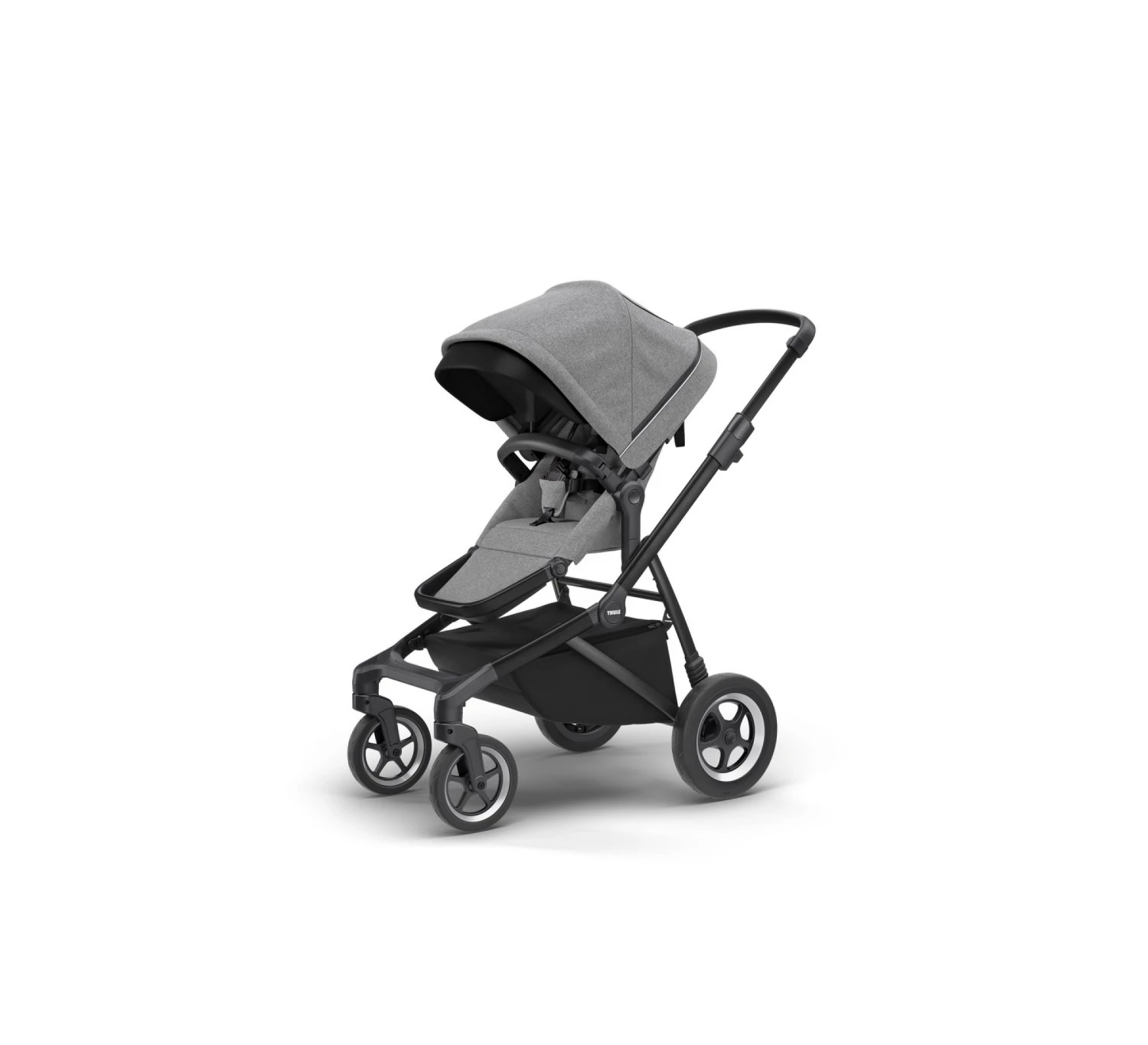 Thule Sleek Kinderwagen - Grey Melange On Black 1 Thule Sleek Kinderwagen - Grey Melange On Black